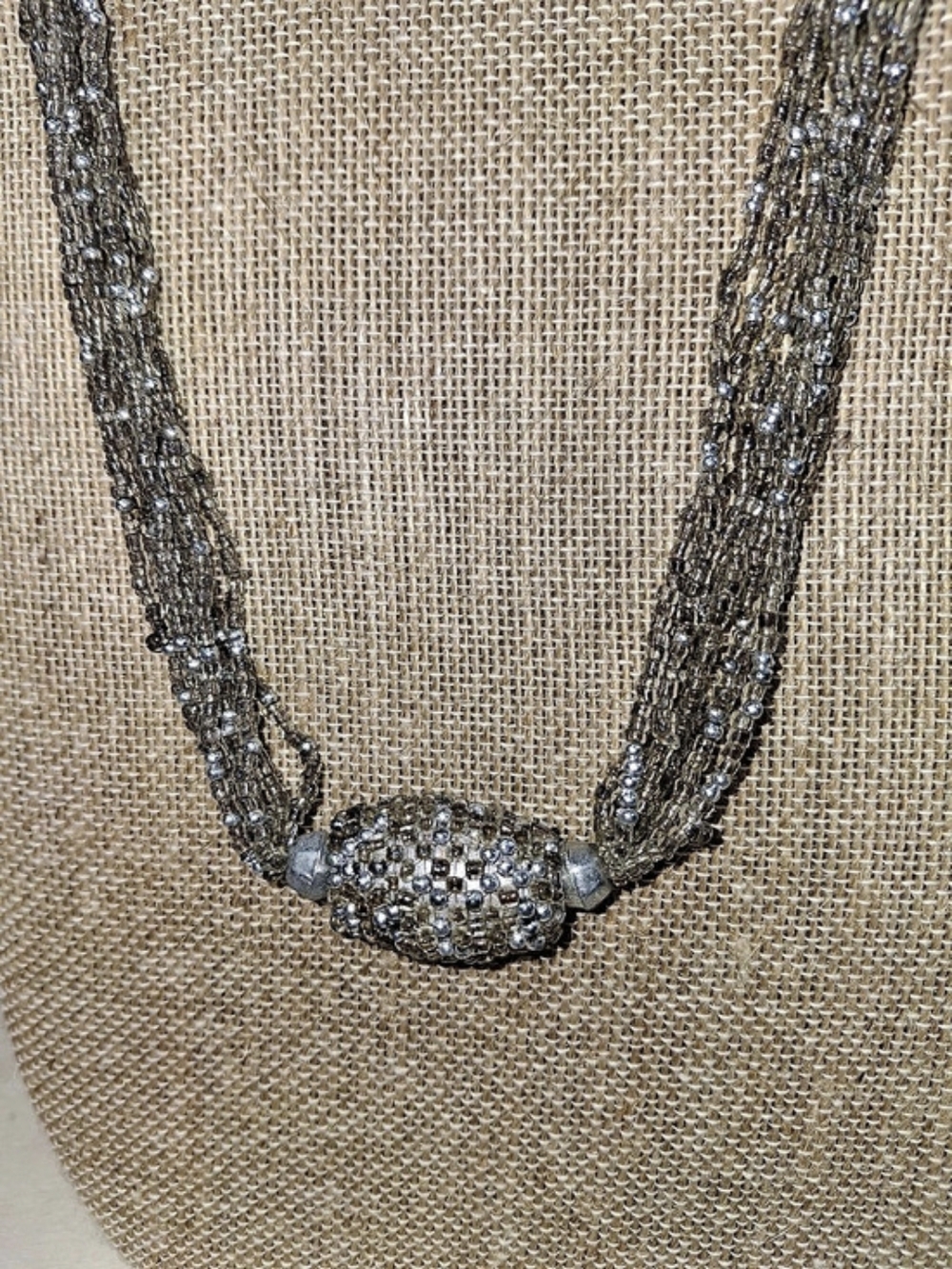 Silver Multi-Strand Statement Necklace - Picture 2 of 5